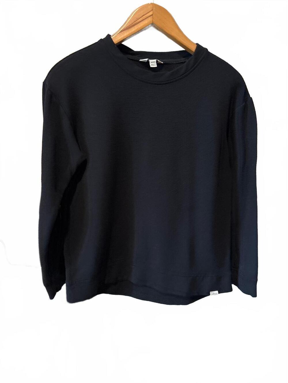 Orvis Modal Crewneck Sweatshirt S Mens Black Soft Knit Stretch Pullover Sweater